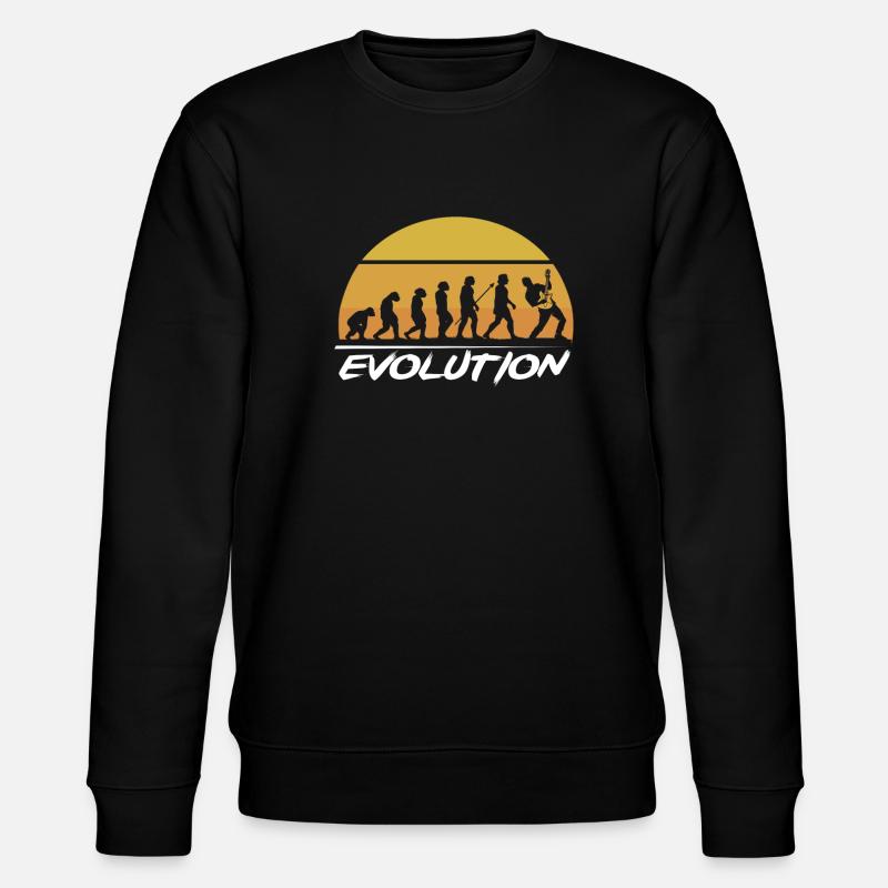 Gitarre Gitarren Evolution - Stanley/Stella Unisex Bio-Sweatshirt CHANGER  - Schwarz