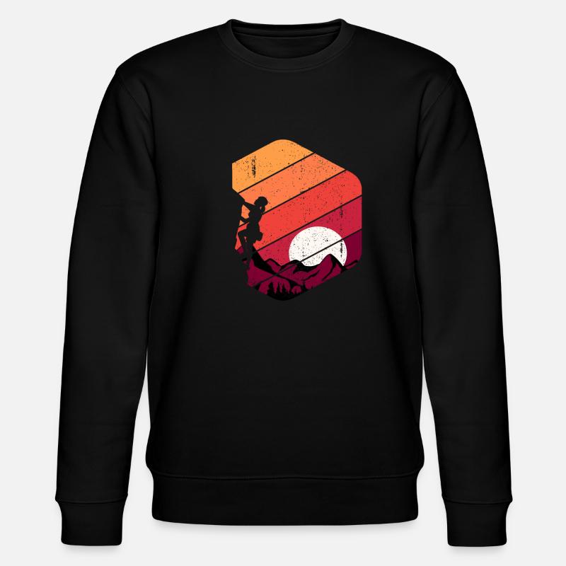 Felsklettern Klettern Retro - Stanley/Stella Unisex Bio-Sweatshirt CHANGER  - Schwarz