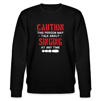 Caution Singing - Stanley/Stella Unisex Bio-Sweatshirt CHANGER  - Schwarz - Vorne - Nik (191cm) & Marisol (170cm)