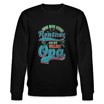 Rentner Rente Opa Großvater Geschenkidee - Stanley/Stella Unisex Bio-Sweatshirt CHANGER  - Schwarz - Vorne - Nik (191cm) & Marisol (170cm)