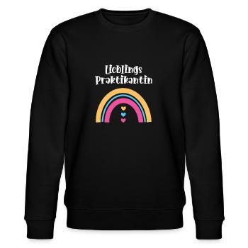 Lieblings Praktikantin Praktikum Danke Praktikant - Stanley/Stella Unisex Bio-Sweatshirt CHANGER  - Schwarz - Vorne - Nik (191cm) & Marisol (170cm)