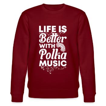 Accordion Polka Accordion Squeeze Box - Stanley/Stella CHANGER Unisex Organic Sweatshirt - burgundy - Front - Nik (191cm) & Marisol (170cm)
