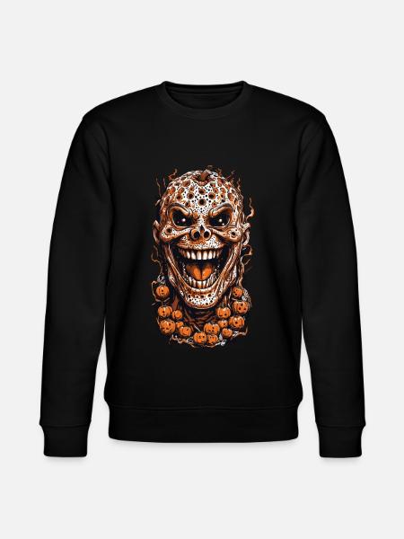 Creepy Halloween Pumpkin Trypophobia Design - Stanley/Stella CHANGER Unisex Organic Sweatshirt - black