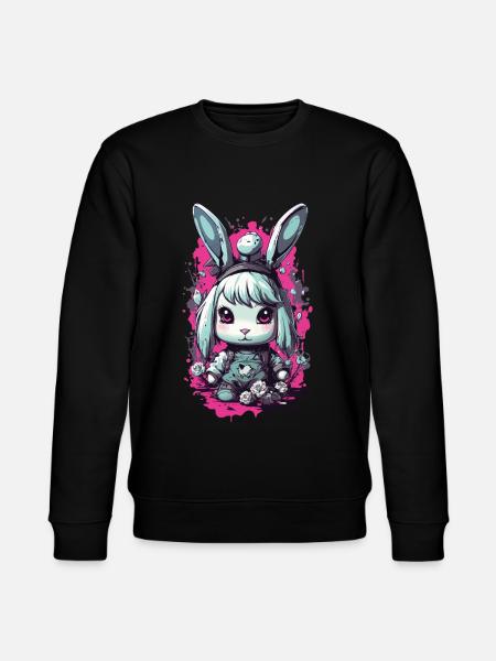 Goth Bunny Kawaii Pastel Gothic Design - Stanley/Stella CHANGER Unisex Organic Sweatshirt - black