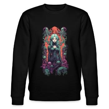 Goth Anime Girl Pastel Occult Underworld - Stanley/Stella CHANGER Unisex Organic Sweatshirt - black - Front - Nik (191cm) & Marisol (170cm)
