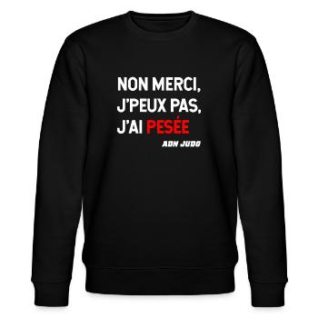 je peux pas pesee judo competition - Sweat bio CHANGER Stanley/Stella Unisexe - noir - Devant - Nik (191cm) & Marisol (170cm)