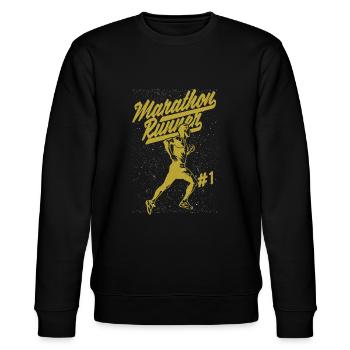Marathonläufer - Stanley/Stella Unisex Bio-Sweatshirt CHANGER  - Schwarz - Vorne - Nik (191cm) & Marisol (170cm)