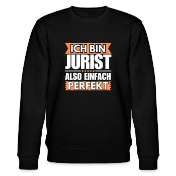 Einfach ein Perfekter Jurist - Stanley/Stella Unisex Bio-Sweatshirt CHANGER  - Schwarz - Vorne - Nik (191cm) & Marisol (170cm)