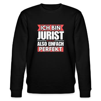 Einfach ein Perfekter Jurist - Stanley/Stella Unisex Bio-Sweatshirt CHANGER  - Schwarz - Vorne - Nik (191cm) & Marisol (170cm)