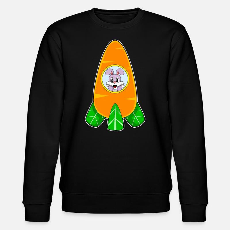 Rabbit Spaceship Space - Stanley/Stella CHANGER Unisex Organic Sweatshirt - black