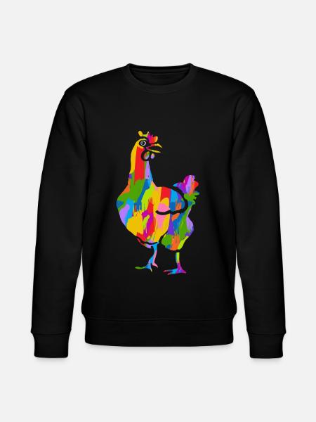 Huhn Bunt - Stanley/Stella Unisex Bio-Sweatshirt CHANGER  - Schwarz