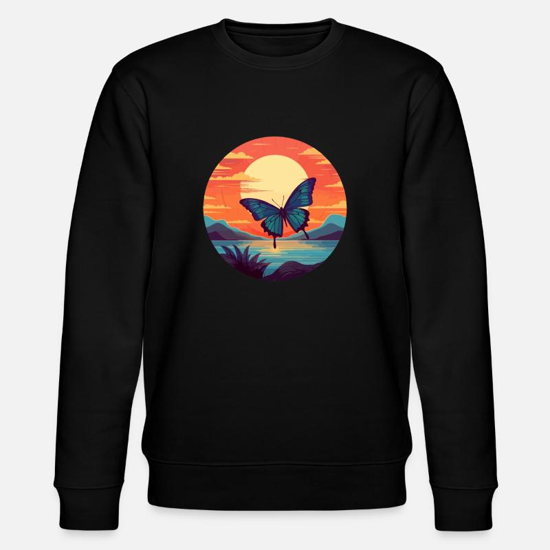 Blue Morpho Butterfly - Stanley/Stella CHANGER Unisex Organic Sweatshirt - black