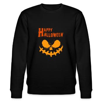 Citrouille d’Halloween, Joyeux Halloween - Sweat bio CHANGER Stanley/Stella Unisexe - noir - Devant - Nik (191cm) & Marisol (170cm)