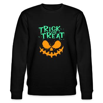 Halloween Scary Face, Trick or Treat - Stanley/Stella Unisex Bio-Sweatshirt CHANGER  - Schwarz - Vorne - Nik (191cm) & Marisol (170cm)