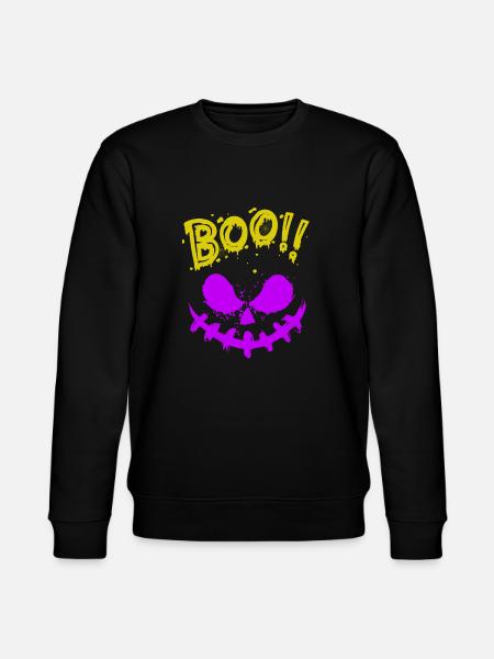 Halloween Scary Face, Boo - Stanley/Stella CHANGER Unisex Organic Sweatshirt - black