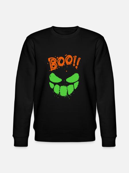 Halloween Scary Face, Boo - Stanley/Stella CHANGER Unisex Organic Sweatshirt - black