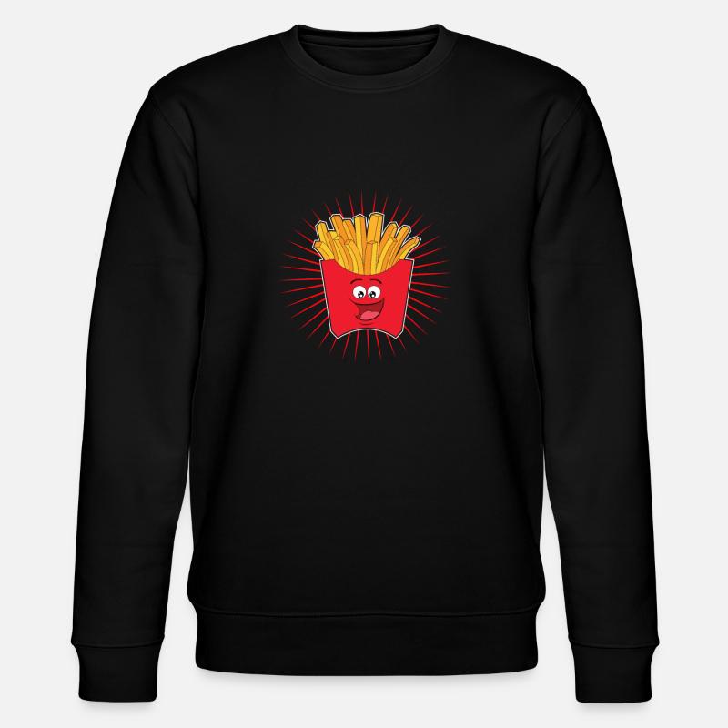 Pommes - Stanley/Stella Unisex Bio-Sweatshirt CHANGER  - Schwarz