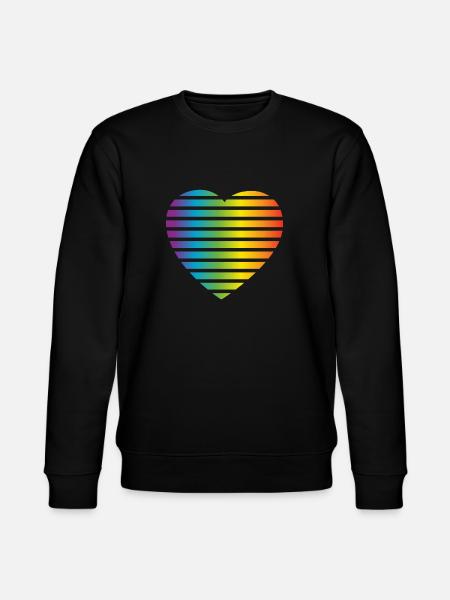 00504 LGTBI heart rainbow - Stanley/Stella CHANGER Unisex Organic Sweatshirt - black