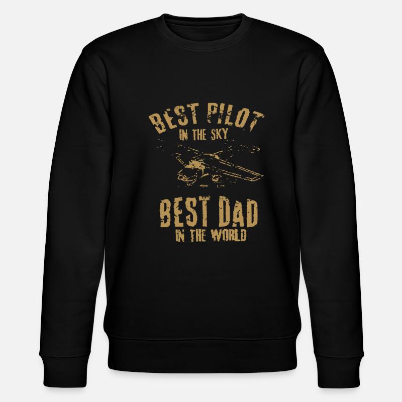 Pilot Piloten Spruch Vater - Stanley/Stella Unisex Bio-Sweatshirt CHANGER  - Schwarz