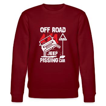 Jeep Offroad Pissing - Stanley/Stella Unisex Bio-Sweatshirt CHANGER  - Burgunderrot - Vorne - Nik (191cm) & Marisol (170cm)