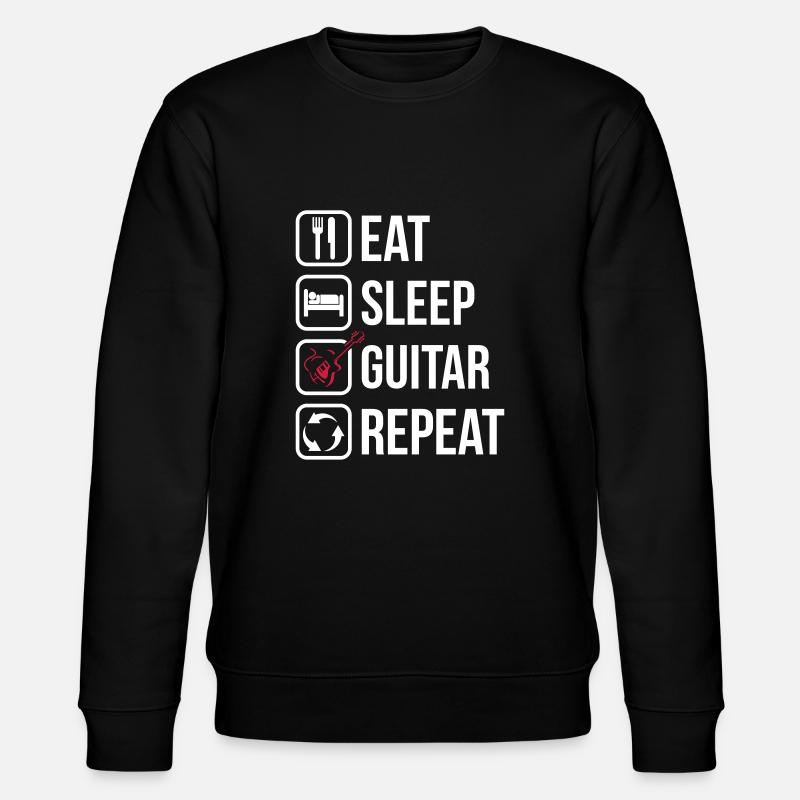 Eat Sleep Guitar Repeat - Stanley/Stella Unisex Bio-Sweatshirt CHANGER  - Schwarz