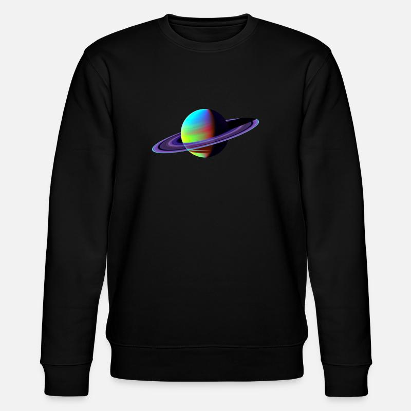 Saturn / Lustiger Planet / Kosmos - Stanley/Stella Unisex Bio-Sweatshirt CHANGER  - Schwarz