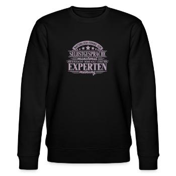 Selbstgespräche führen Kompetente Beratung - Stanley/Stella Unisex Bio-Sweatshirt CHANGER  - Schwarz - Vorne - Nik (191cm) & Marisol (170cm)