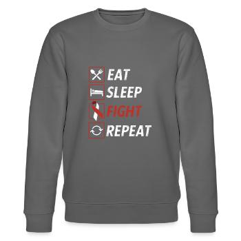 Eat sleep fight repeat ribbon head and neck cancer - Stanley/Stella CHANGER Unisex Organic Sweatshirt - burgundy - Front - Nik (191cm) & Marisol (170cm)