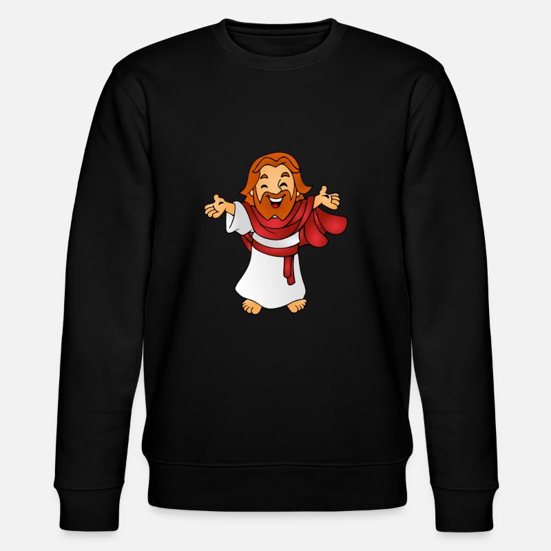 Jesus als Comicfigur Geschenk Geschenkidee - Stanley/Stella Unisex Bio-Sweatshirt CHANGER  - Schwarz