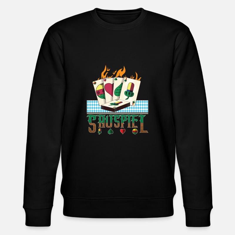 Brennende Schafkopf Karten - Stanley/Stella Unisex Bio-Sweatshirt CHANGER  - Schwarz
