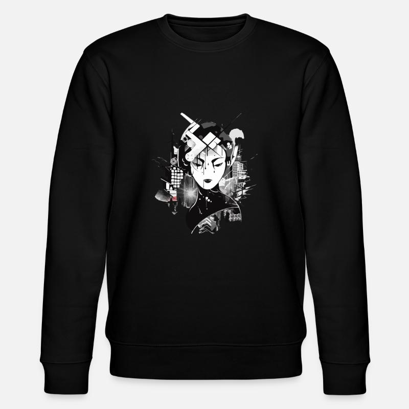 Die Geisha - Stanley/Stella Unisex Bio-Sweatshirt CHANGER  - Schwarz