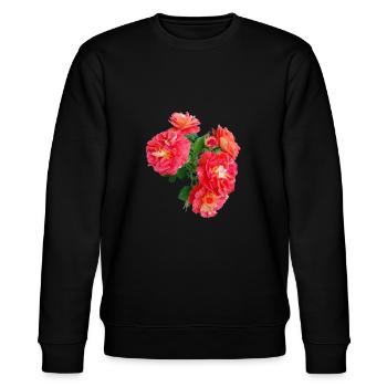 Roter Rosenstrauch - Stanley/Stella Unisex Bio-Sweatshirt CHANGER  - Schwarz - Vorne - Nik (191cm) & Marisol (170cm)