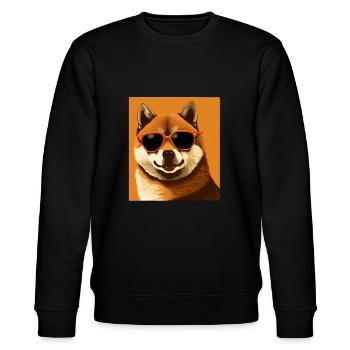 Akita Inu Cool - Akita Inu Hund - Stanley/Stella Unisex Bio-Sweatshirt CHANGER  - Schwarz - Vorne - Nik (191cm) & Marisol (170cm)