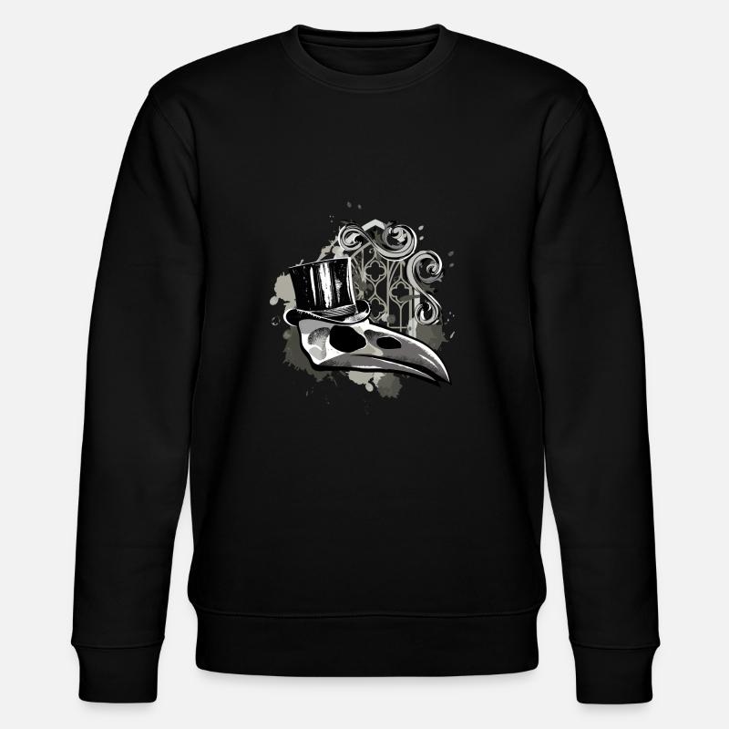 Rabenskelett Schädel - Stanley/Stella Unisex Bio-Sweatshirt CHANGER  - Schwarz