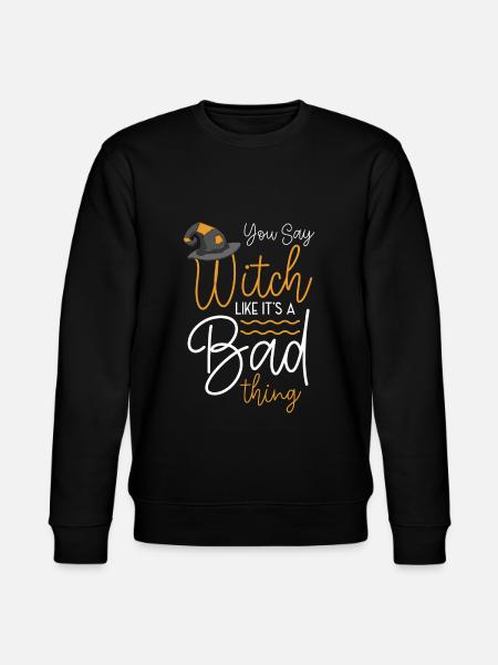 Hexenbesen Magisch Spruch Lustig - Stanley/Stella Unisex Bio-Sweatshirt CHANGER  - Schwarz