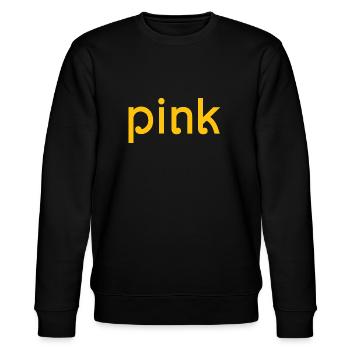 pink in yellow stroop effect - Stanley/Stella CHANGER Unisex Organic Sweatshirt - black - Front - Nik (191cm) & Marisol (170cm)