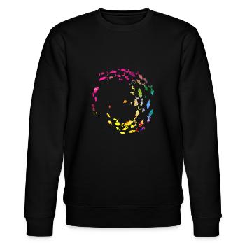 School of fish,fish,painting,graffiti,bright colors - Stanley/Stella CHANGER Unisex Organic Sweatshirt - black - Front - Nik (191cm) & Marisol (170cm)