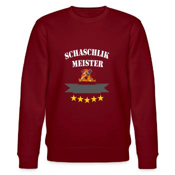 Schaschlikmeister grau - Stanley/Stella Unisex Bio-Sweatshirt CHANGER  - Burgunderrot - Vorne - Nik (191cm) & Marisol (170cm)