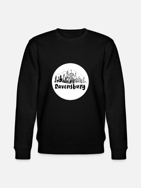 ravensburg,skyline, circle, scissor cut,white - Stanley/Stella CHANGER Unisex Organic Sweatshirt - black