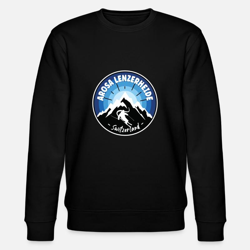 Ski Arosa Lenzerheide Switzerland Blue - Stanley/Stella CHANGER Unisex Organic Sweatshirt - black