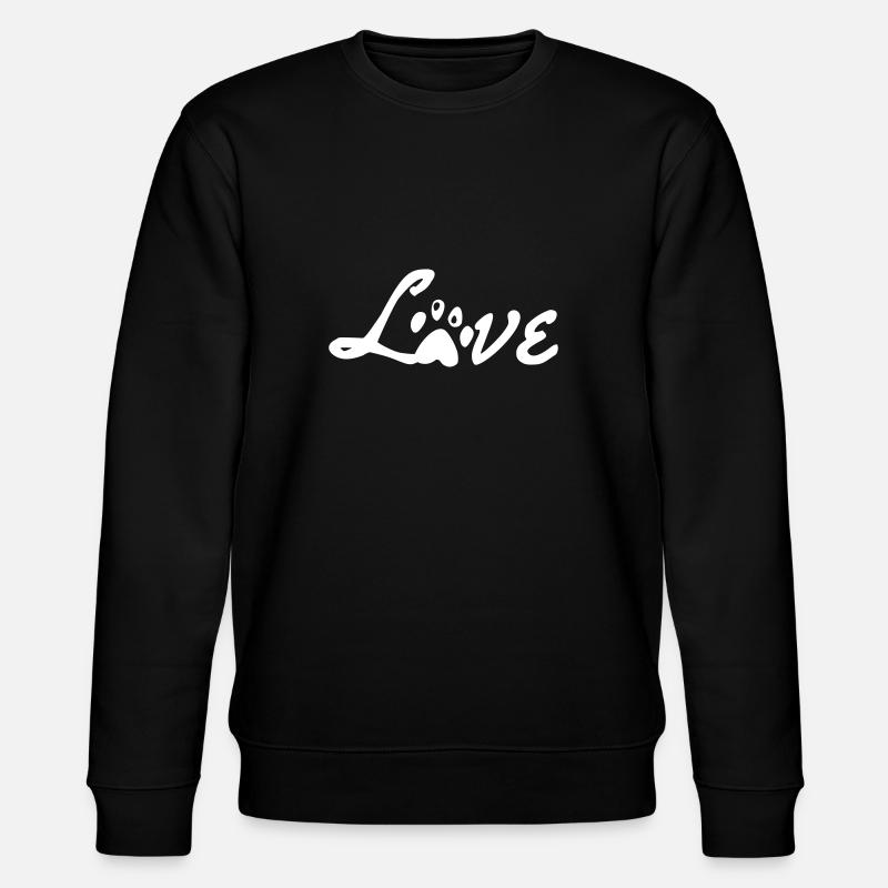 Love Pfote - Liebe - Stanley/Stella Unisex Bio-Sweatshirt CHANGER  - Schwarz