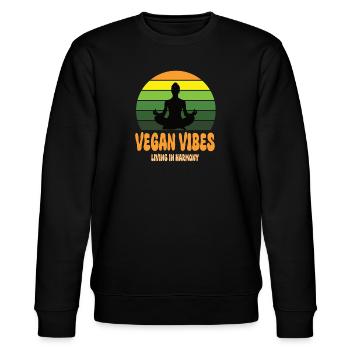 Vegan Vibes Living In Harmony - Stanley/Stella Unisex Bio-Sweatshirt CHANGER  - Schwarz - Vorne - Nik (191cm) & Marisol (170cm)
