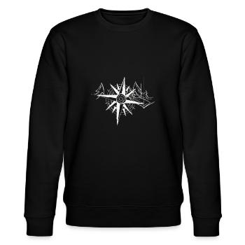 Kompass mit Anker hellgrau - Stanley/Stella Unisex Bio-Sweatshirt CHANGER  - Schwarz - Vorne - Nik (191cm) & Marisol (170cm)