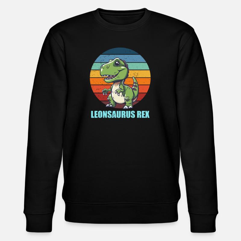 Leonsaurus Rex Geschenkidee für Leon - Stanley/Stella Unisex Bio-Sweatshirt CHANGER  - Schwarz