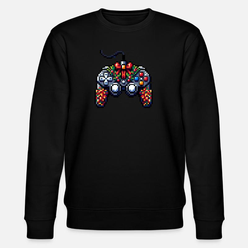 Pixelart christmas gaming controller - Stanley/Stella CHANGER Unisex Organic Sweatshirt - black