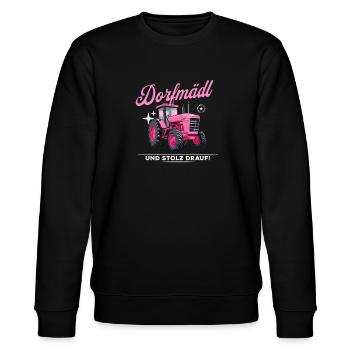 Dorfmädl und stolz drauf - Für Frauen vom Dorf! - Stanley/Stella Unisex Bio-Sweatshirt CHANGER  - Schwarz - Vorne - Nik (191cm) & Marisol (170cm)
