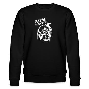 gegen rechts T-Shirt anti-recht Delfine Meeresschu - Stanley/Stella Unisex Bio-Sweatshirt CHANGER  - Schwarz - Vorne - Nik (191cm) & Marisol (170cm)