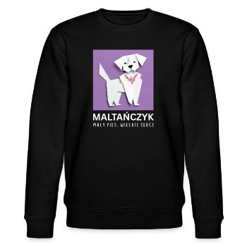 Maltais – Petit chien au grand cœur - Sweat bio CHANGER Stanley/Stella Unisexe - noir - Devant - Nik (191cm) & Marisol (170cm)