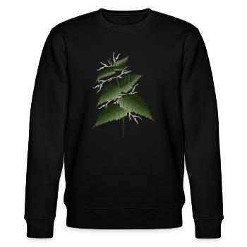 grande ortie avec de grandes feuilles vert foncé - Sweat bio CHANGER Stanley/Stella Unisexe - noir - Devant - Nik (191cm) & Marisol (170cm)