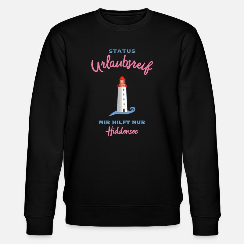 Hiddensee, Leuchtturm Dornbusch, Urlaubsreif - Stanley/Stella Unisex Bio-Sweatshirt CHANGER  - Schwarz